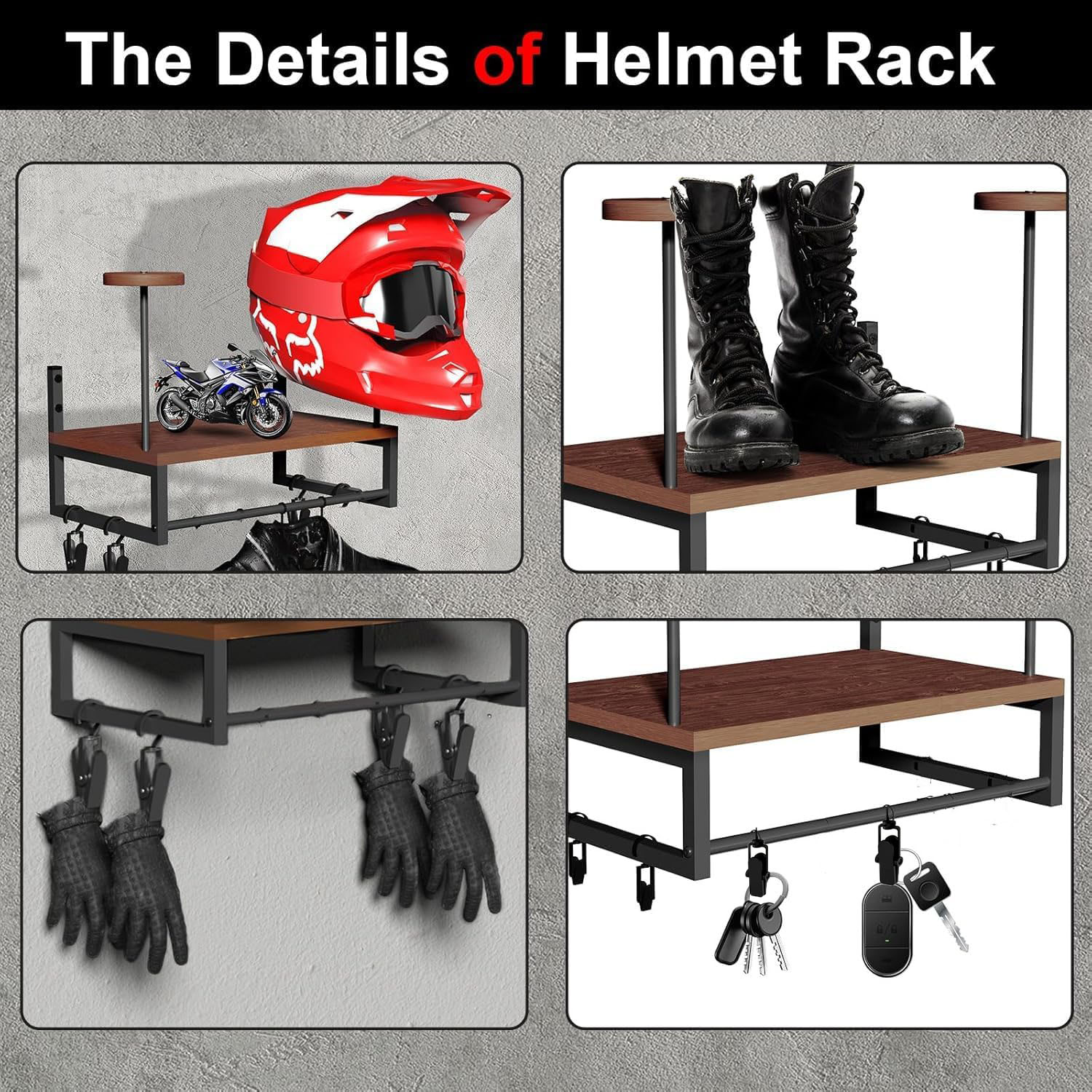 Wooden Motorcycle Helmet Wall  - Kitchen Appliances Cabinet recension och pris